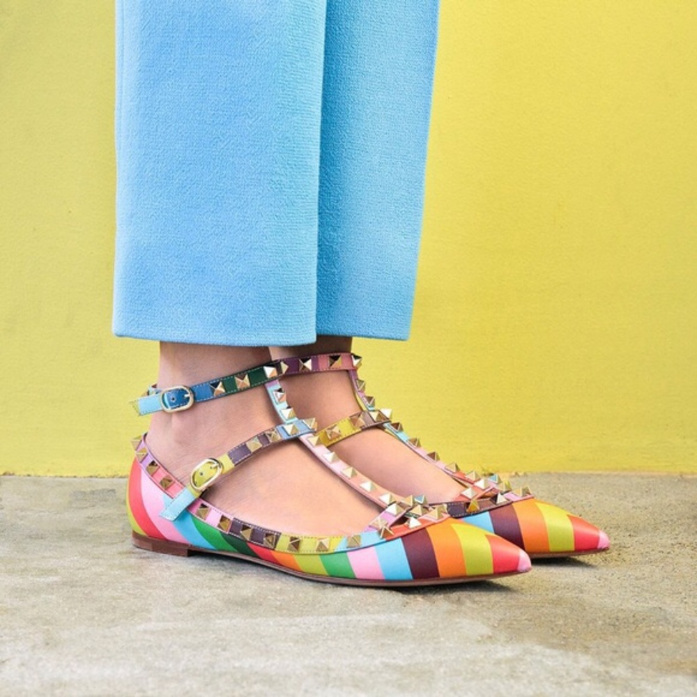 Rainbow Rockstud Flats